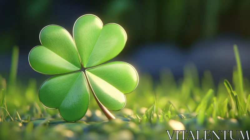 Four-Leaf Clover: A Symbol of Luck AI Image