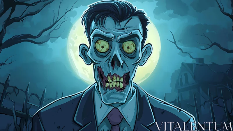 AI ART Spooky Zombie Cartoon Character Design