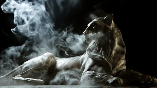 Smoked Lion Sculpture