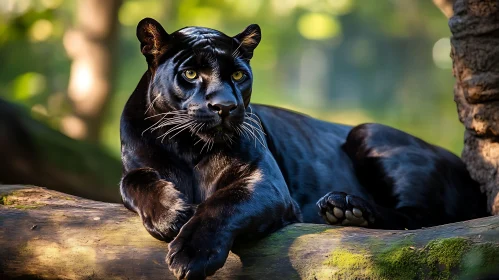 Panther on branch