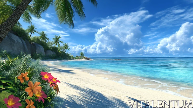 AI ART Seaside Bliss: A Tropical Beach Escape