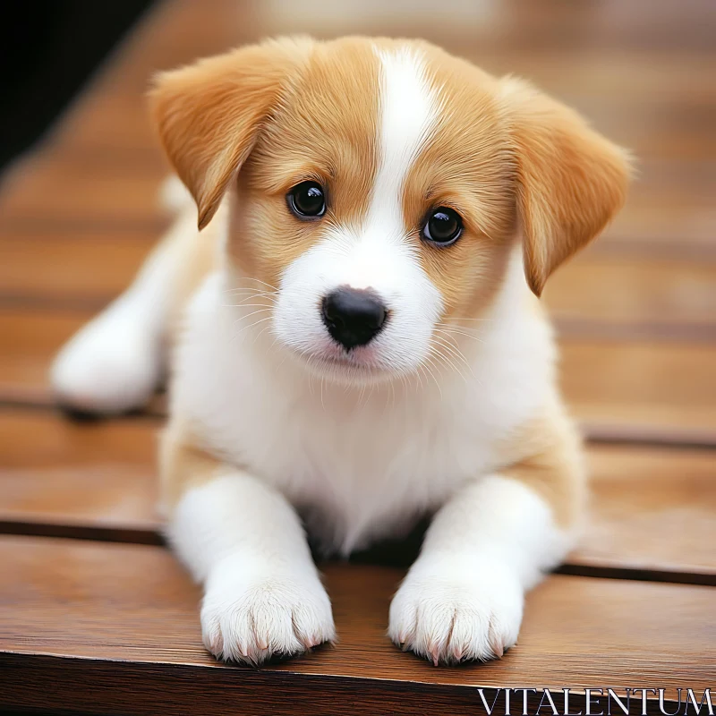 Charming Puppy with Expressive Eyes AI Image