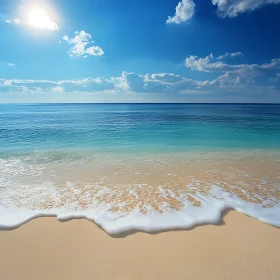 Seascape with Waves and Blue Sky