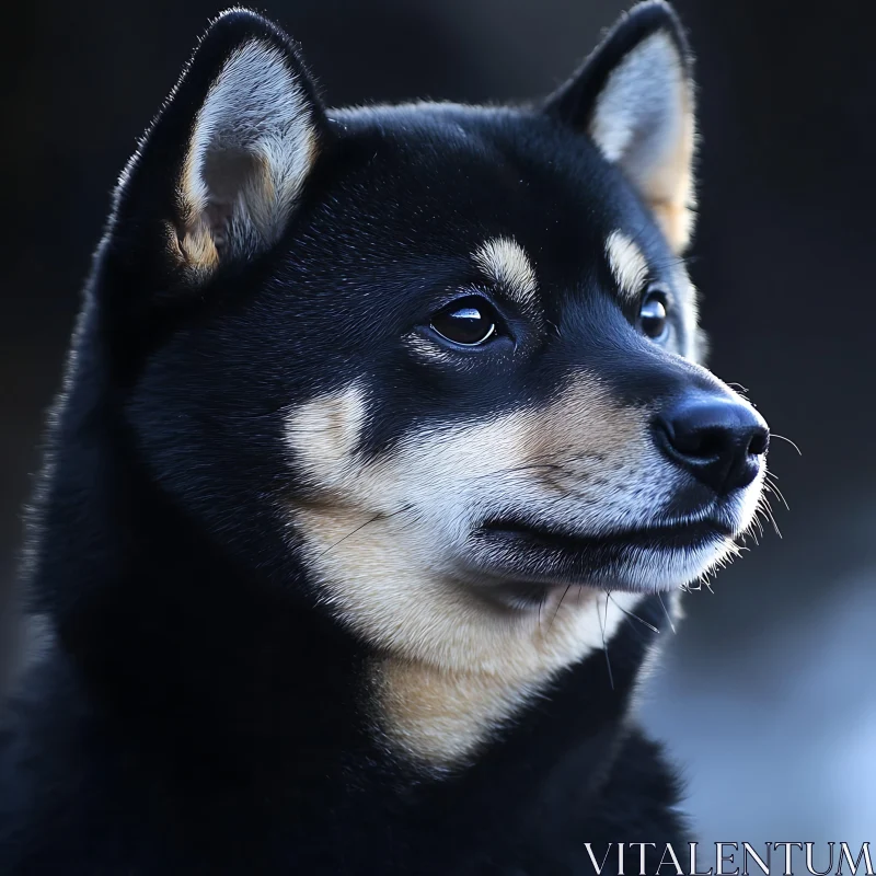 Detailed Shiba Inu Dog Portrait AI Image