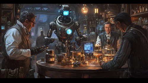 Victorian Era Robot Creation Scene