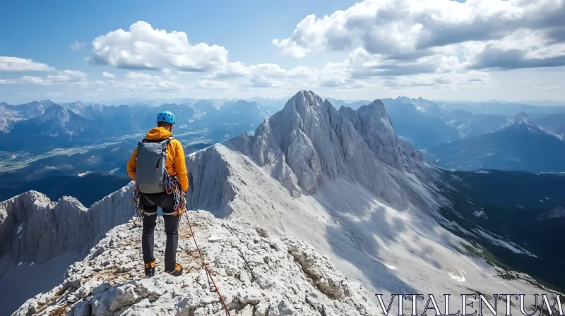 Mountaineer's Vista: A Peak Experience AI Image