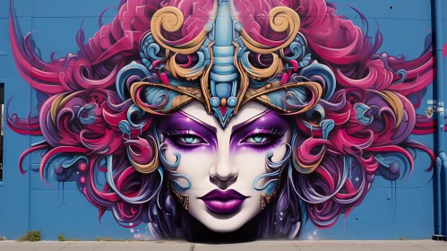 Intricate Fantasy-Inspired Graffiti Mural with Vibrant Colours