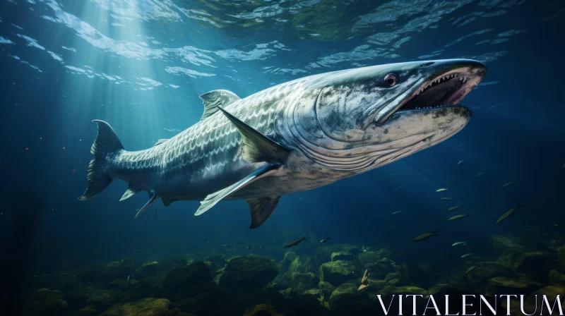 Tiger Shark Underwater Exploration - Paleocore Artistry AI Image