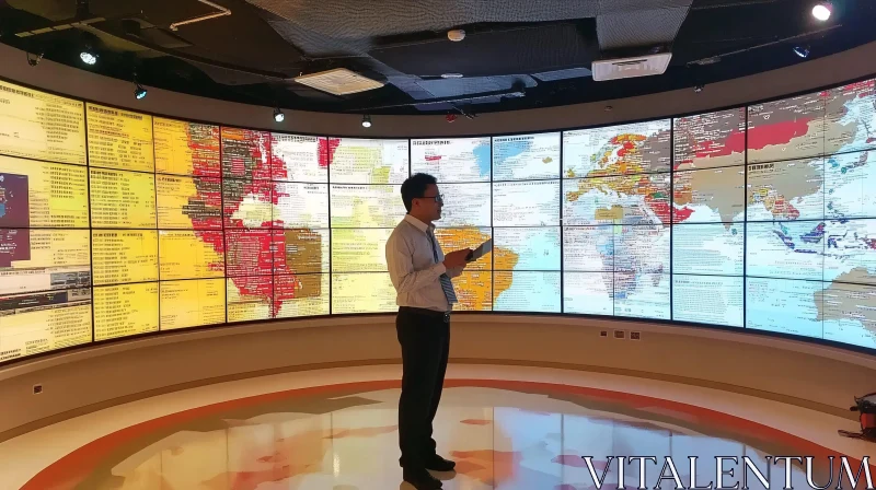 World Map Data Display Presentation AI Image