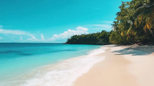 Seascape Paradise: Azure Waters and Sandy Beach