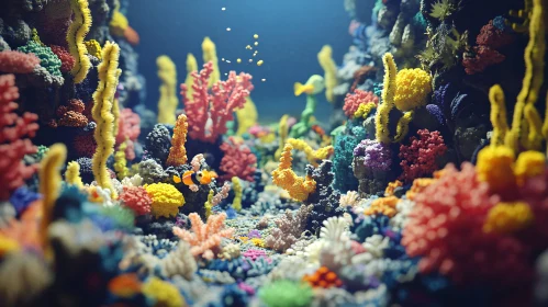 Colorful Marine Life in a Coral Reef