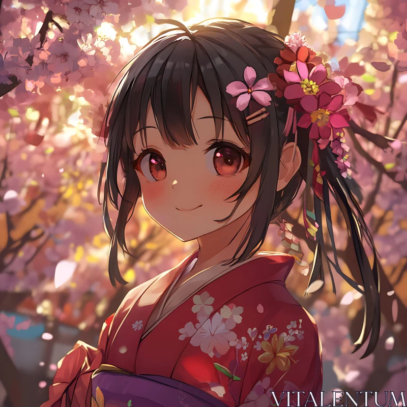 Cherry Blossom Anime AI Image