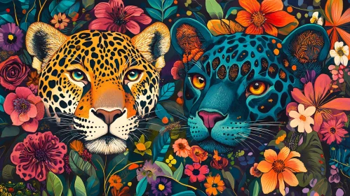 Floral Jaguars: A Study in Contrasts