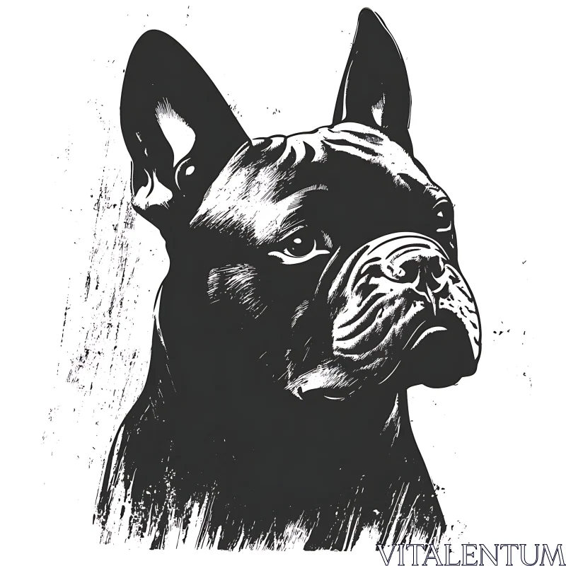 Artistic French Bulldog Portrait AI Image