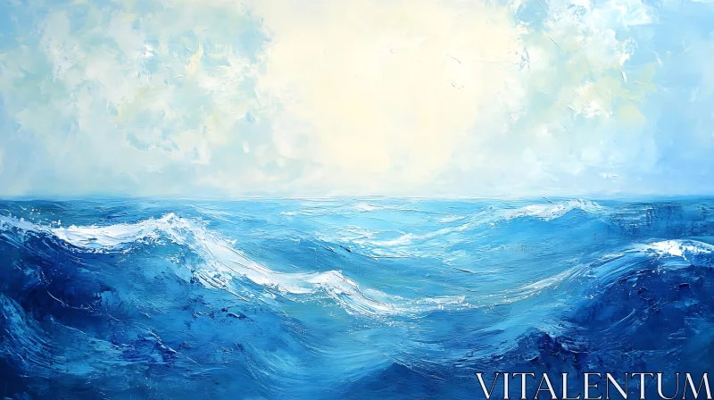 AI ART Serene Seascape Art with Gentle Waves