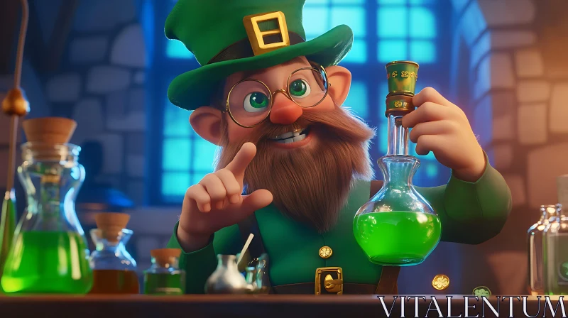 AI ART Enchanting Leprechaun Potion Creation Art