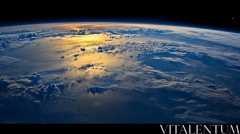 Orbital View of Earth and Clouds AI Image