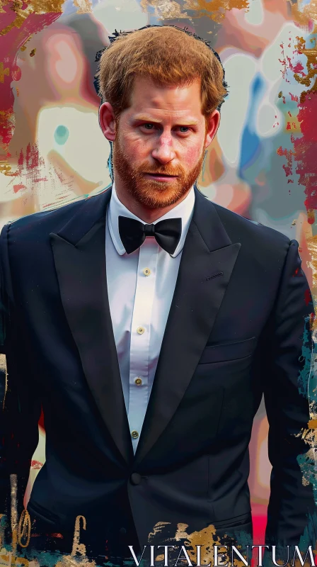 Formal Portrait of Prince Harry AI Image