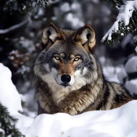 Winter Wolf Portrait