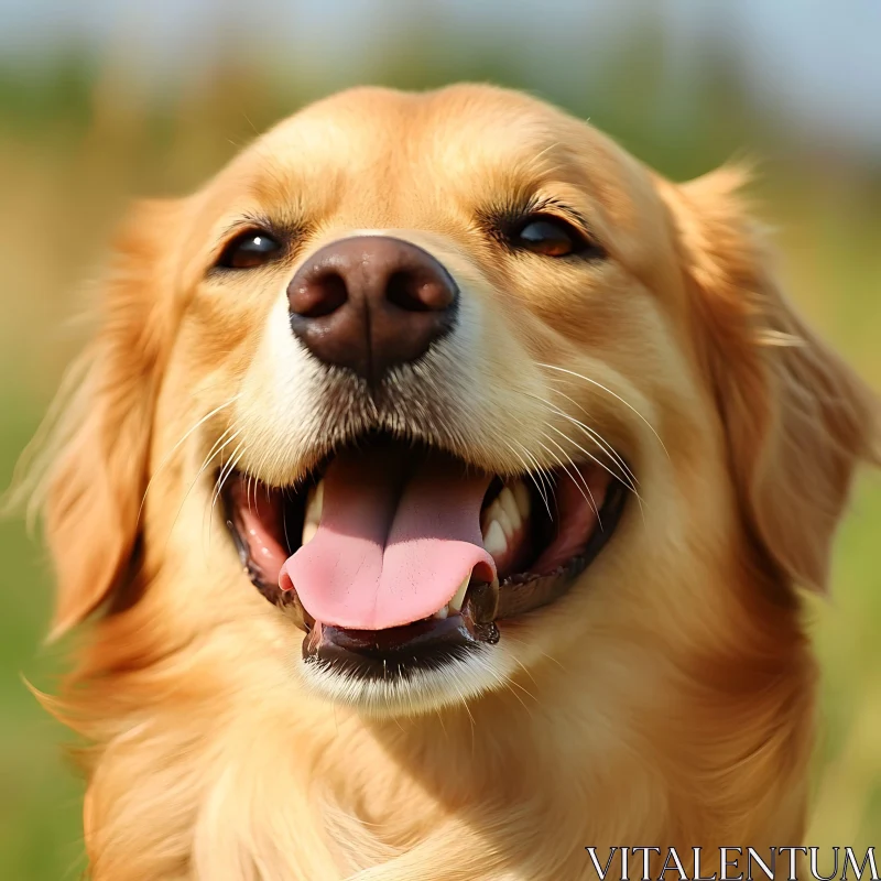 Smiling Golden Retriever Portrait AI Image