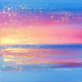 Ethereal Pastel Landscape with Glitter