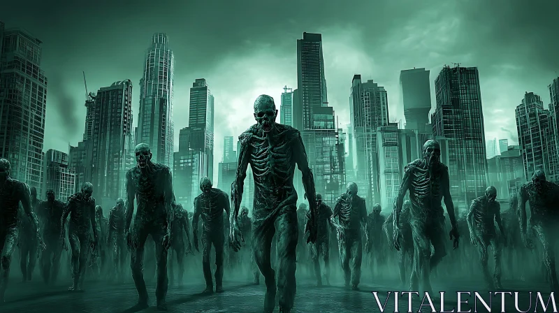 City of the Dead: A Zombie Horde AI Image