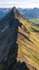 Golden Light on Rugged Mountain Ridge