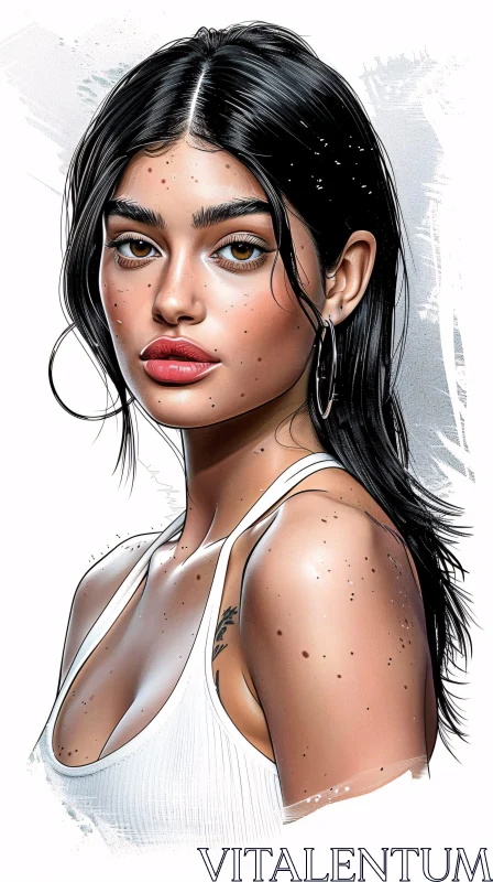 Elegant Kylie Jenner Digital Artwork AI Image