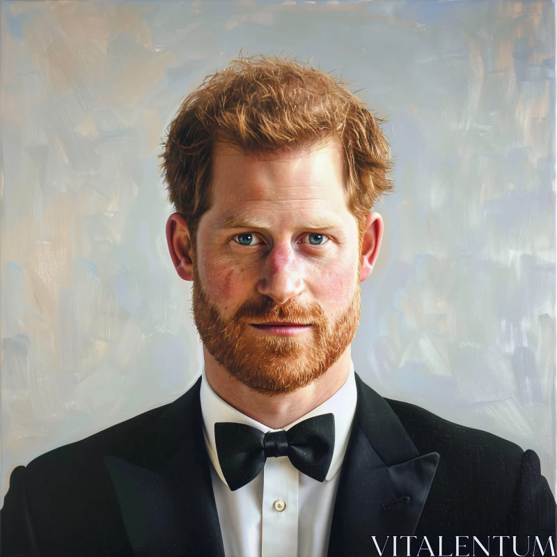 AI ART Prince Harry Portrait in Tuxedo