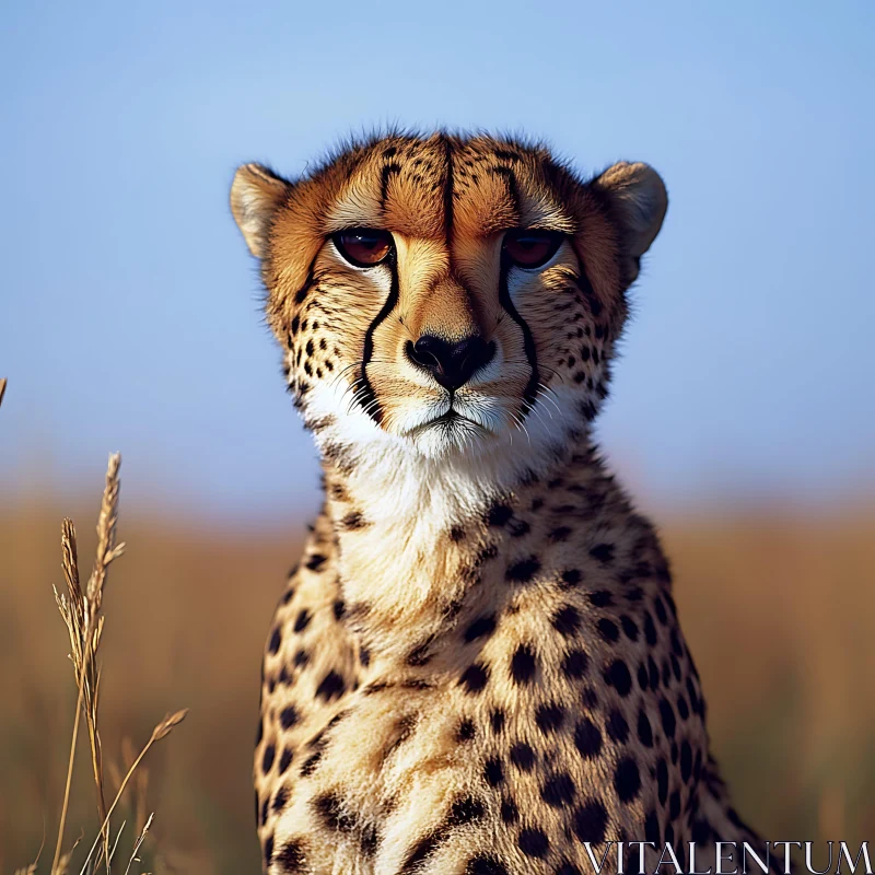 Close-Up of a Cheetah in the Wild AI Image