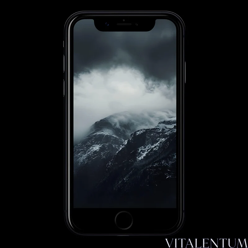 Iphone with Mountain Landscape AI Image