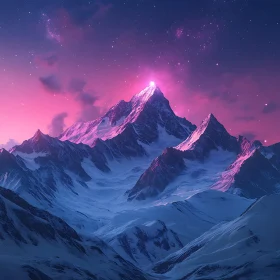 Starry Sky Mountain Landscape