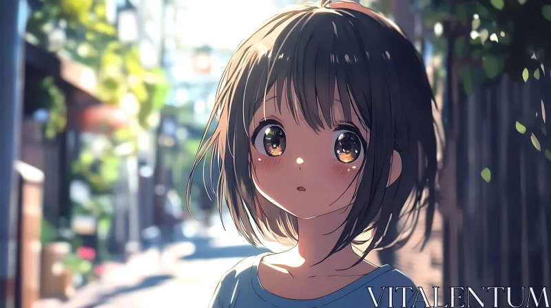 Expressive Anime Girl in Morning Light AI Image