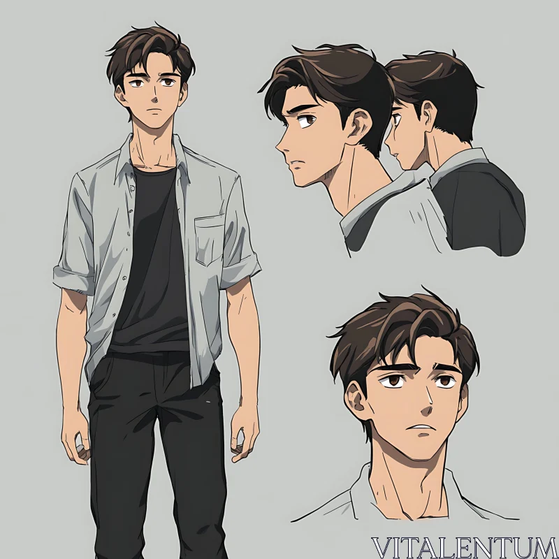 Anime Character Design Sheet AI Image