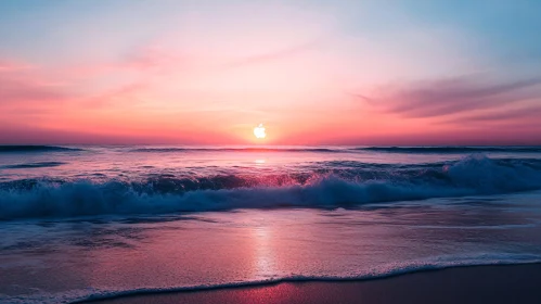 Ocean Sunset with Pink Sky