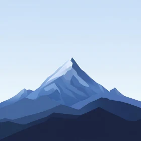 Blue Mountain Landscape Simple Design