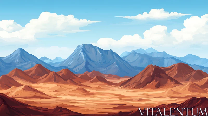 AI ART Layered Mountains with Cloudscape