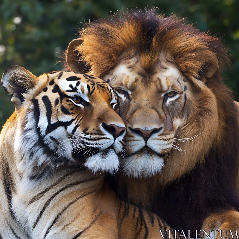 AI ART Portrait of a Lion and Tiger