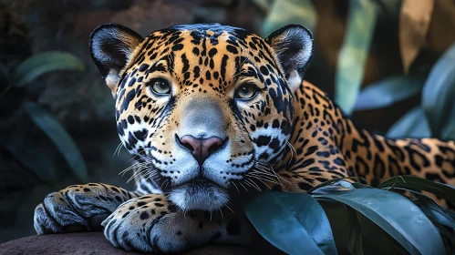 Resting Jaguar in the Jungle