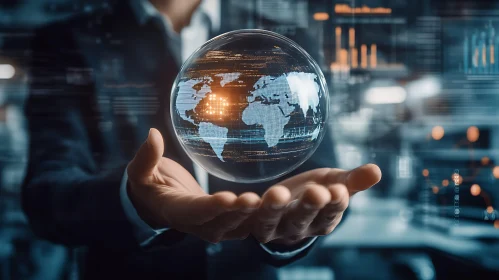 World Data in Hand Business Technology