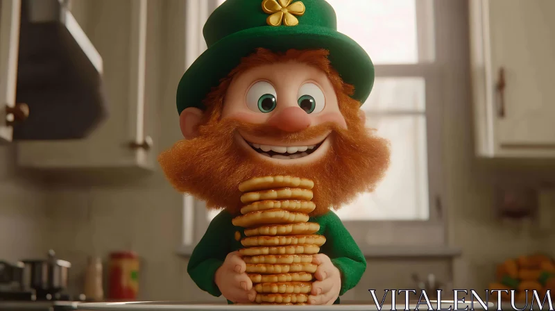 AI ART Happy Leprechaun with Cookies