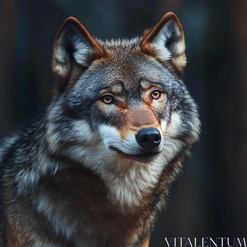 Detailed Wolf Face - Animal Kingdom AI Image