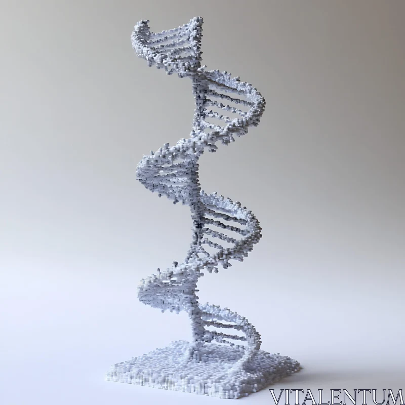 Sculpted DNA Helix Art AI Image