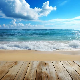 Peaceful Seascape with Wooden Deck