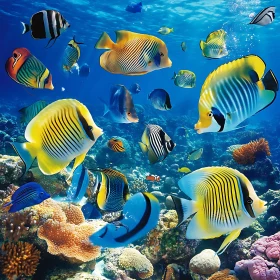 Underwater Scene with Tropical Fish