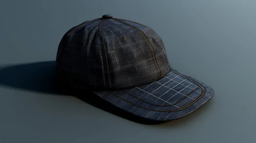 Detailed 3D Model of a Checkered Baseball Cap | Fashion Art