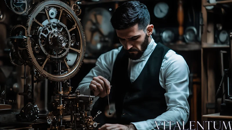 AI ART Clockwork Artisan at Work