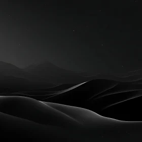 Abstract Monochrome Waves Under Stars