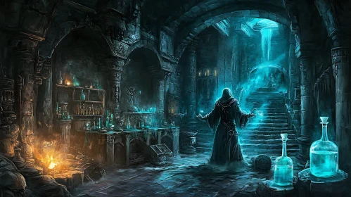 Enchanting Wizardry: A Dungeon Scene