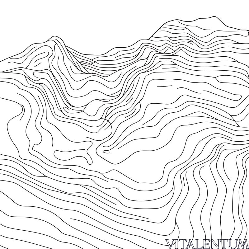 Abstract Contours of a Topographic View AI Image